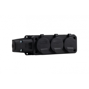 Listwa gumowa 3x230V 16A IP54 czarna