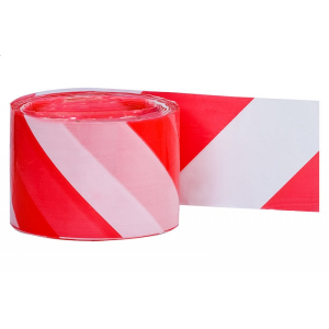 Folia ostrzegawcza biało - czerwona 100mb