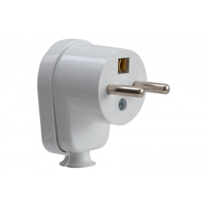 Wtyczka Kątowa z Uziemieniem 16A 230V Biała – Solidna F6.0037 F-Elektro