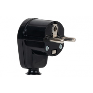 Wtyczka Kątowa Uni-schuko z Uziemieniem 16A 230V Czarna – Solidna F6.0067 F-Elektro
