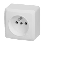 BERG Gniazdo natynkowe pojedyncze 2P+Z 16A IP20, biały; 3733-00, ELEKTRO-PLAST NASIELSK