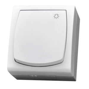 MADERA Łącznik natynkowy zwierny "światło" BIAŁY 16A, 250V, IP-44, zaciski gwintowe