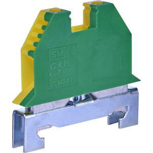 Złączka szynowa gwintowa ochronna 4mm2 zielono-żółta, VS 4 PE; 003901476, ETI POLAM