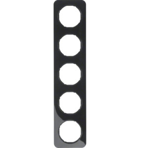 R.1 Ramka 5-krotna, czarny, połysk; 10152145, BERKER by HAGER
