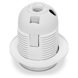 Oprawka E27 plastikowa z kołnierzem; biały; W-97654, PLASTROL