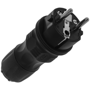 Wtyczka rozbieralna prosta Uni Schuko EXTREM 2p+Z, 16A; IP 54; czarny