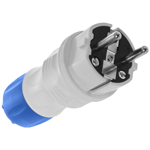Wtyczka rozbieralna prosta Uni Schuko EXTREM 2p+Z, 16A; IP 54; szaro-niebieski; W-97976, PLASTROL