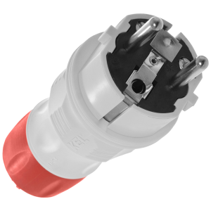 Wtyczka rozbieralna prosta Uni Schuko EXTREM 2p+Z, 16A; IP 54; szaro-czerwony; W-98000, PLASTROL