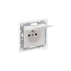SUNO Gniazdo pojedyncze z uziemieniem hermetyczne IP44 16A 250V z przesłoną styków moduł, szybkozłączki, białe; 721186 LEGRAND