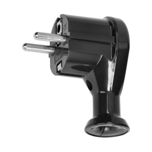 Wtyczka Kątowa Uni-schuko z Uziemieniem 2P+Z 16A 230V Czarna – OR-AE-13261/B ORNO