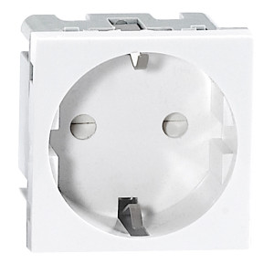 NOEN GS, gniazdo modułowe 45x45mm 1x2P+Z, typ F schuko, 16A 250V, białe
