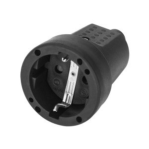 Gniazdo Schuko mini, IP44 z uziemieniem, czarne, wersja Schuko, 16A, 230V , 25 sztuk