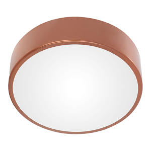 OVO plafon 2xE27 z mikrofalowym czujnikiem ruchu, 2x24W, miedziana stal, klosz szklany matowy, IP20, O 300
