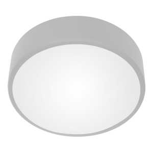 OVO plafon LED, 43W, 4000K, 4750lm, szara stal, klosz szklany matowy, IP20, O 400