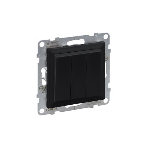 SUNO Łącznik potrójny 20A 250V moduł, zaciski śrubowe, czarny; 721403 LEGRAND