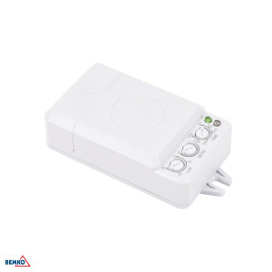 Czujnik Mikrofalowy 120w 360* Ip20 Prostokątny Biały 24vdc