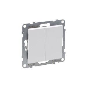 SUNO Przycisk podwójny 6A 250V moduł, szybkozłączki, biały; 721117 LEGRAND