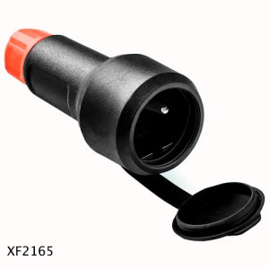 Gniazdo z dławikiem IP54 2P+Z 16A 250V kołnierz gumowany, czarny, RED GP1; XF2165, ELEKTRO-PLAST NASIELSK