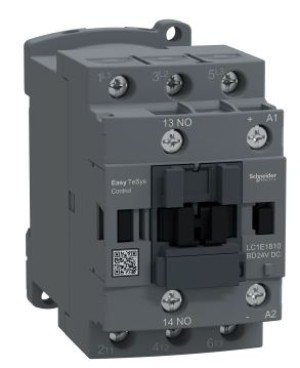 Stycznik mocy Easy TeSys 3P 18A AC3 7,5kW, cewka: 24VDC, styk pomocniczy: 1NC; LC1E1801BD, SCHNEIDER ELECTRIC