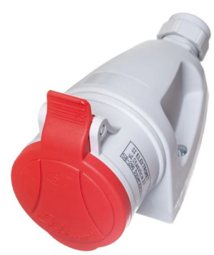 Gniazdo stałe 16A 4P (3P+Z) 400V IP44, czerwone, MINI GSM 16/4; 921861, ELEKTROMET