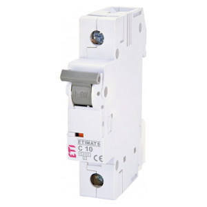 Wyłącznik nadprądowy 1P C 10A 6kA AC, ETIMAT 6 1p C10; 002141514, ETI POLAM