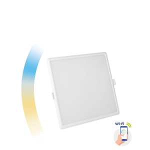 Algine Downlight 22W 230V 120st IP20 IK06 215x215 X38mm BiaŁy Kwadrat Cct+dim Wi-fi Spectrum Smart