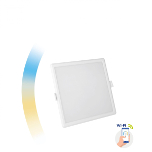 Algine Downlight 12W 230V 120st IP20 IK06 162x162x35mm BiaŁy Kwadrat Cct+dim Wi-fi Spectrum Smart