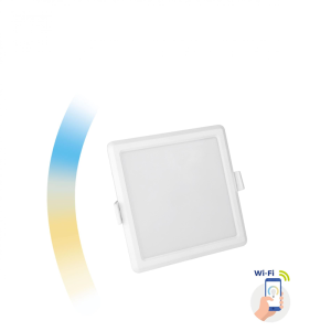 Algine Downlight 6W 230V 120st IP20 IK06 112x112x 35mm BiaŁy Kwadrat Cct+dim Wi-fi Spectrum Smart