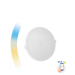 Algine Downlight 22W 230V 120st IP20 IK06 Fi215x38mm BiaŁy Okrągła Cct+dim Wi-fi Spectrum Smart