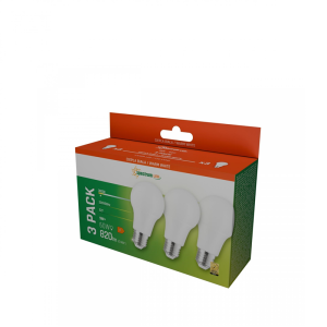 LED GLS E-27 230V 9W WW Spectrum 3-pack