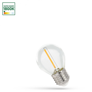 LED Kulka E-27 230V 1W COG 1800k Clear Spectrum