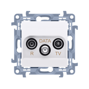 SIMON10 Gniazdo antenowe R-TV-DATA (moduł). 1x wejście: 5-862 MHz; biały