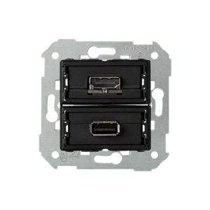SIMON82 Gniazdo USB + HDMI (V1.4), żeńskie. Podłączenie HDMI kątowe. !Wymagana puszka podtynkowa wielopolowa (nie łączona)