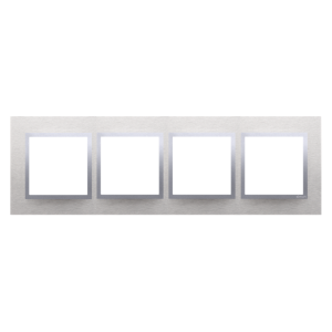 SIMON54 Ramka 4-krotna Nature-Metal, INOX KLASYCZNY, IP20/IP44* (*IP44-należy zastosować zestaw uszczelek DUN4)