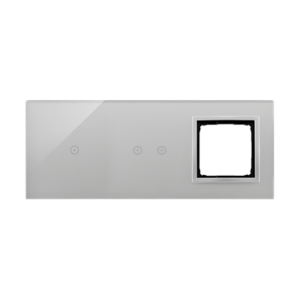 SIMON54 Touch Panel dotykowy S54 Touch, 3 moduły, 1 pole dotykowe + 2 pola dotykowe poziome + 1 otwór na osprzęt S54, srebrna mgła