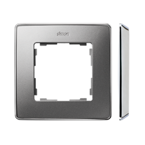 SIMON82 DETAIL Ramka 1-krotna, Detail SELECT-metal, ALUMINIUM / podstawa Chrom