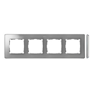 SIMON82 DETAIL Ramka 4-krotna, Detail SELECT-metal, ALUMINIUM / podstawa Chrom