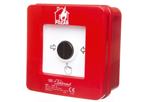 Ręczny ostrzegacz przeciwpożarowy, 2 tory prądowe 12A NC-NO, natynkowy 115x115x66mm IP65 czerwony, WP-1 ROP B; 921406, ELEKTROMET