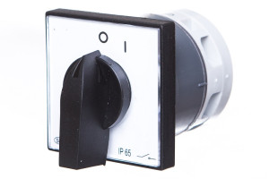 Łącznik krzywkowy 0-1 1P 12A IP65 tablicowy z płytką czołowa, Łuk E12-52; 921252, ELEKTROMET