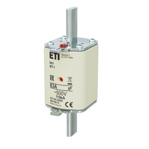 Wkładka topikowa przemysłowa szybka KOMBI, NH1/WT-1 gF 63A/500V; 004139115, ETI POLAM