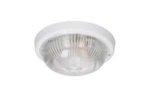 ALFA oprawa plafon, 100W, E27, IP44, klosz szklany przezroczysty