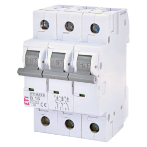 Wyłącznik nadprądowy 3P B 16A 6kA AC, ETIMAT 6 3p B16; 002115516, ETI POLAM