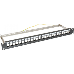 Panel niewyposażony 19" 1U 24 porty, czarny; CCAS-PAEM-24 securityNET