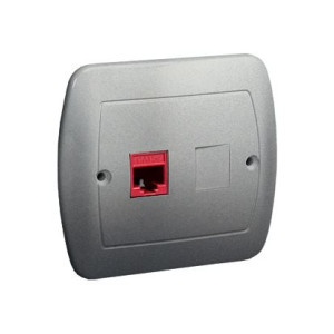 AKORD Gniazdo komputerowe RJ45 pojedyncze, kategoria 5e. Montaż do puszki na wkręty; aluminiowy