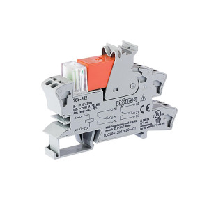 Przekaźnik przemysłowy 2P 2x8A 24V DC 2,5mm2, sygnalizacja statusu czerwony, szerokość 15mm, szary; 788-312, WAGO