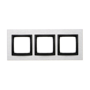 SIMON54 ramka 3-krotna Nature-Metal, INOX NERO, IP20/IP44* (*IP44-należy zastosować zestaw uszczelek DUN3)
