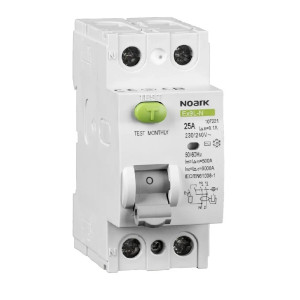 Wyłącznik różnicowoprądowy 2P 25A 30mA typ A 6kA EU; Ex9L-N, NOARK ELECTRIC