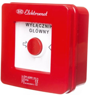 Wyłącznik alarmowy samoczynny natynkowy, 2 tory prądowe 12A NC-NO, IP-55, WG-1s; 921440, ELEKTROMET