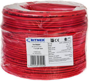 Kabel sygnalizacji pożaru YnTKSYekw 1x2x0,8 do układania na stałe; TN0100, BITNER