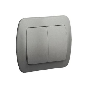 AKORD Łącznik świecznikowy z podświetleniem 10AX, 250V~, zaciski śrubowe; aluminiowy metaliz.